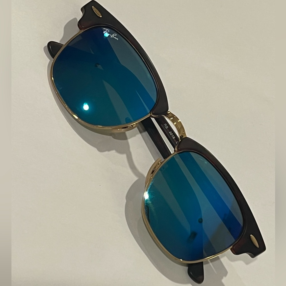 Ray-Ban ClubMasters Sunglasses (Blue Reflective Lens)